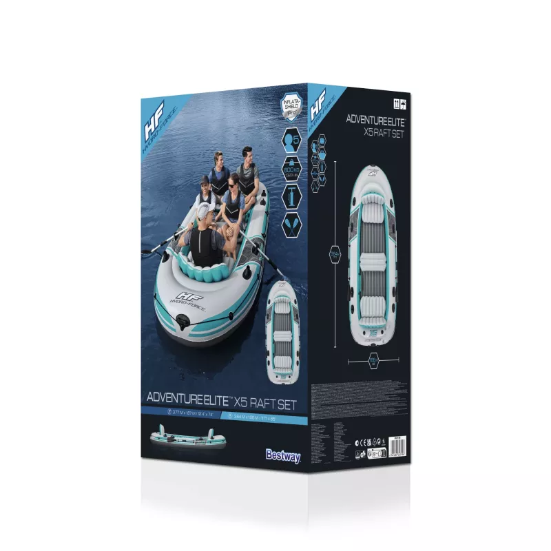 Bestway Hydro-Force Adventure Elite X5 Piepūšamais plosts, komplekts 3,64 m