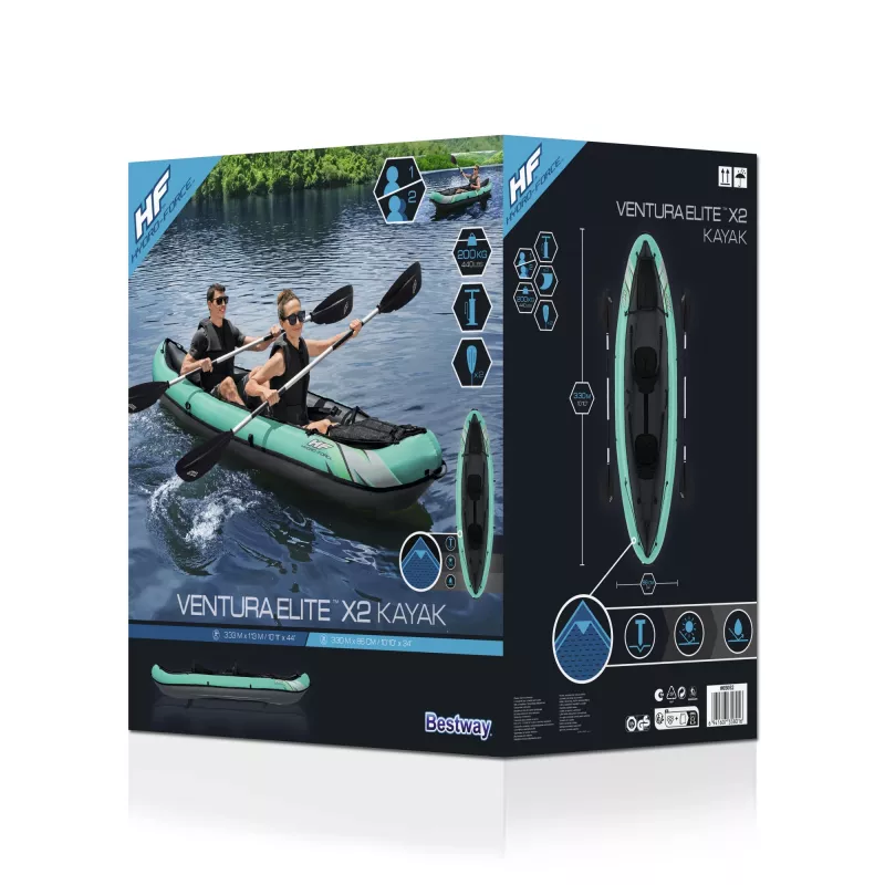Bestway Hydro-Force Ventura Elite X2 Piepūšamais kajaks Komplekts 3,30 m