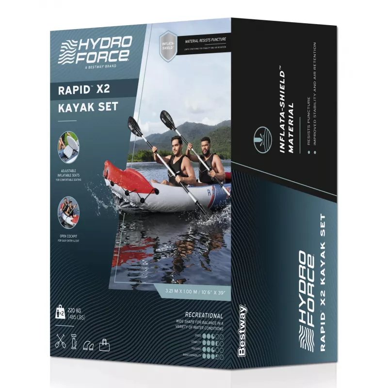 Bestway Hydro Force Rapid X2 piepūšamais 2 personu smailīšu komplekts 3,21 m