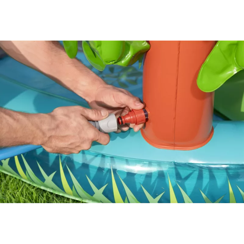 Bestway Crocodile Cove piepūšamais ūdens rotaļu centrs bērniem un baseins 2,24 x 1,81 x 0,72 m