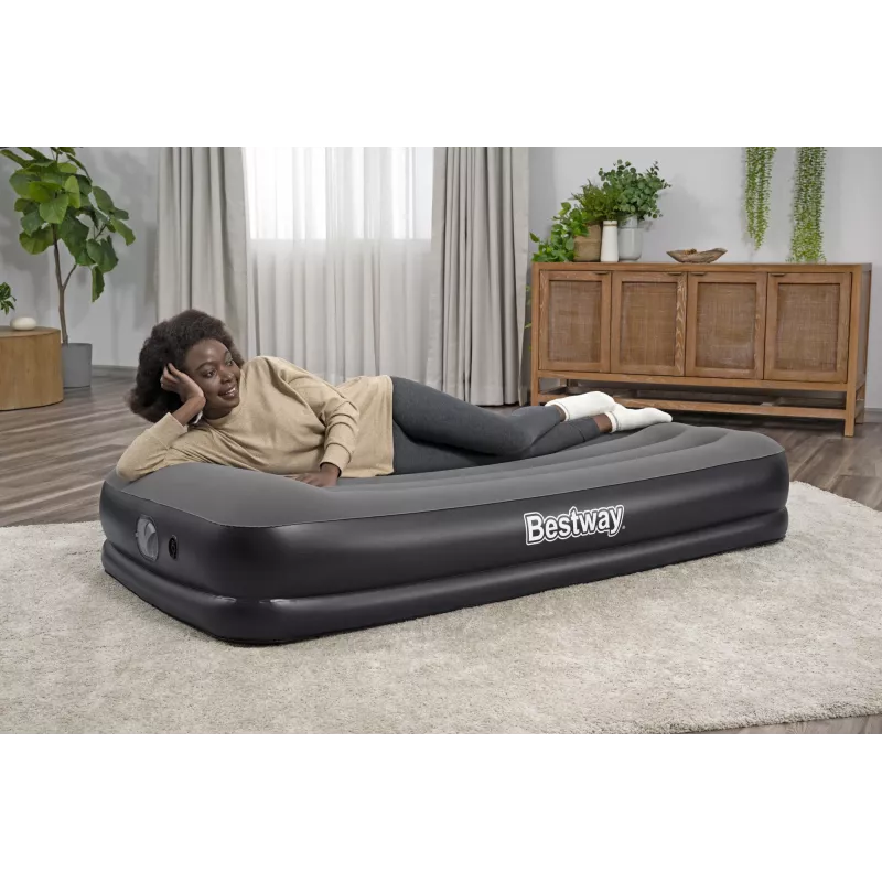Bestway Tritech Twin Air Mattress ar Built-in USB Pump 1.91 m x 97 cm x 36 cm