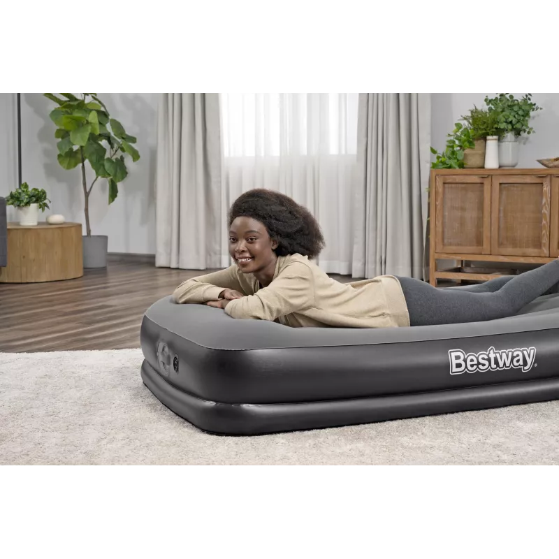 Bestway Tritech Twin Air Mattress ar Built-in USB Pump 1.91 m x 97 cm x 36 cm