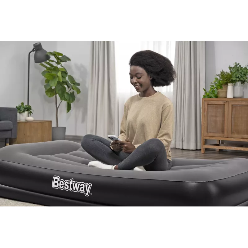 Bestway Tritech Twin Air Mattress ar Built-in USB Pump 1.91 m x 97 cm x 36 cm