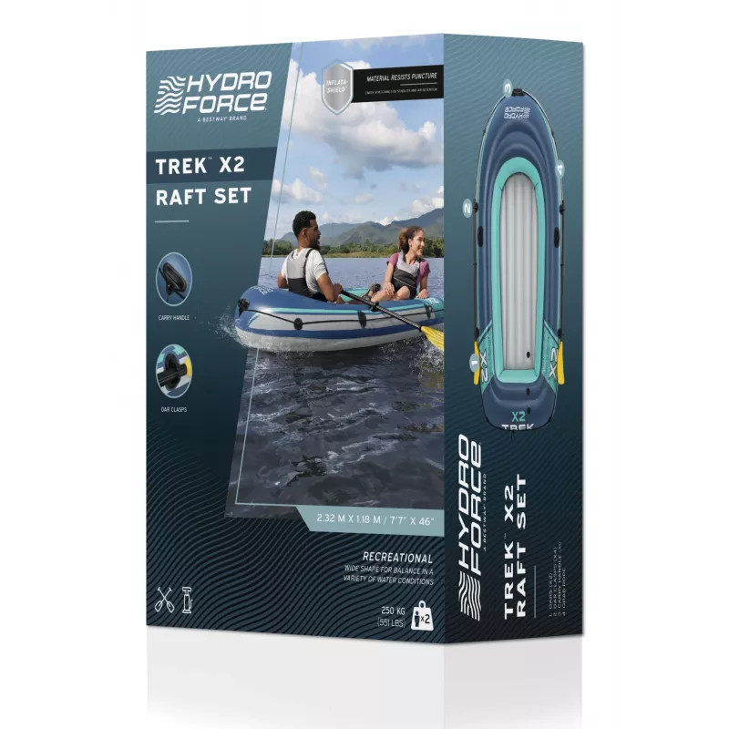 Bestway Hydro Force Trek X2 piepūšamais 2 personu plosta komplekts 2,32 m