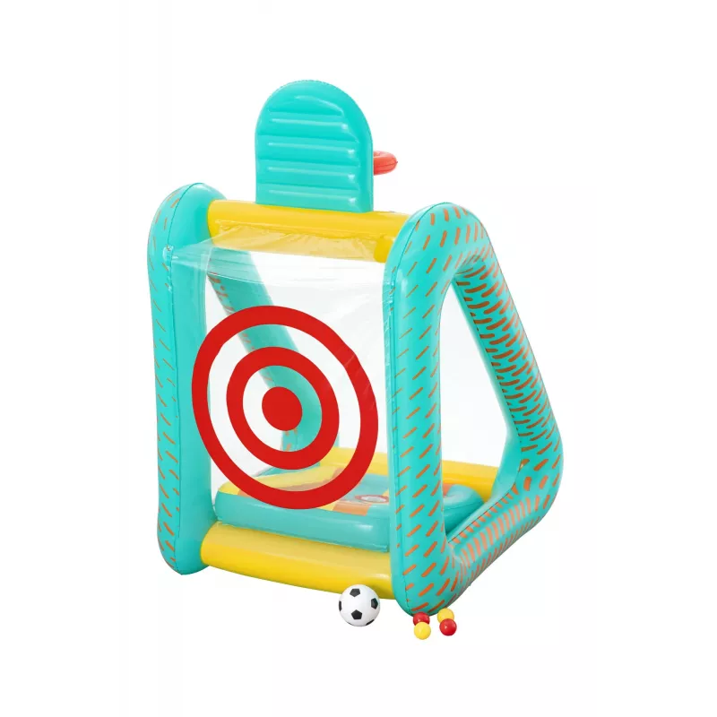 Bestway Perfect Aim 3-in-1 piepūšamais pagalma spēļu komplekts, piepūšams rotaļu centrs, 5 gadi, polivinilhlorīds (PVC), daudzkrāsains