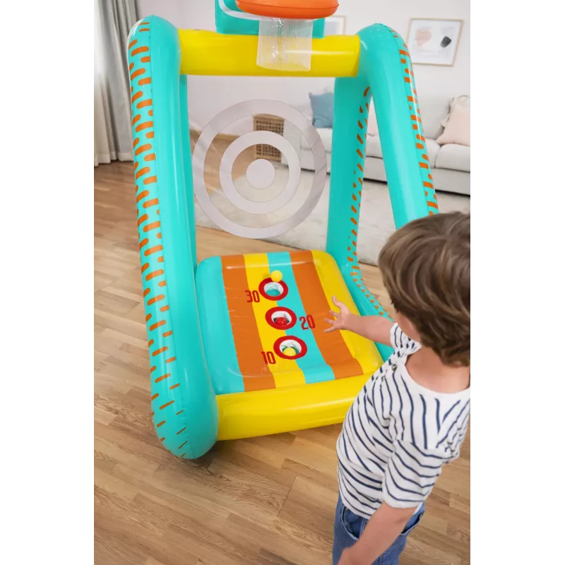 Bestway Perfect Aim 3-in-1 piepūšamais pagalma spēļu komplekts, piepūšams rotaļu centrs, 5 gadi, polivinilhlorīds (PVC), daudzkrāsains