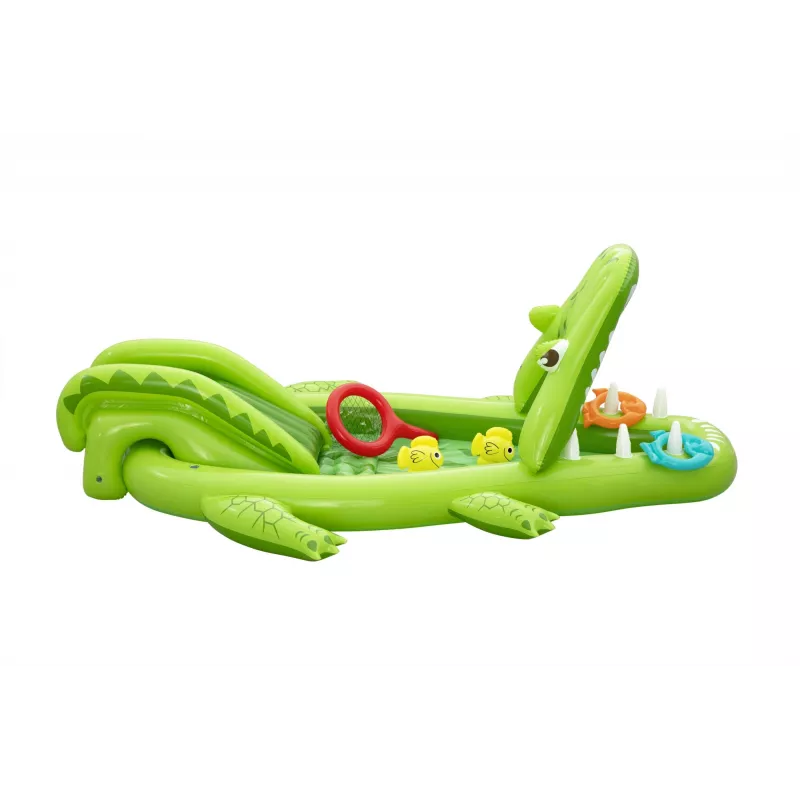 Bestway Later Gator bērnu piepūšamais ūdens rotaļu centrs un baseins 2,34 m x 1,63 m x 87 cm