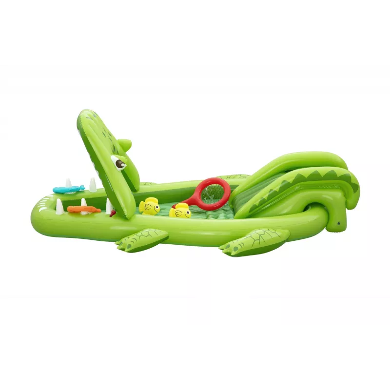 Bestway Later Gator bērnu piepūšamais ūdens rotaļu centrs un baseins 2,34 m x 1,63 m x 87 cm