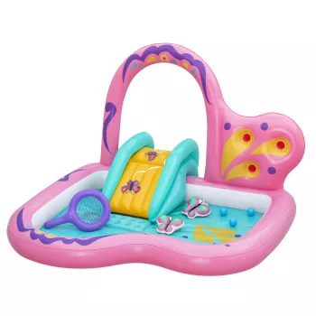 Bestway Butterfly Wonder bērnu piepūšamais ūdens rotaļu centrs un baseins 1,80 m x 1,80 m x 1,17 m