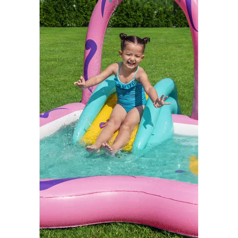 Bestway Butterfly Wonder bērnu piepūšamais ūdens rotaļu centrs un baseins 1,80 m x 1,80 m x 1,17 m