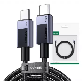 Ugreen 45068 USB kabelis 2 m USB C 0,48 Gbit/s 240 W Melns, Pelēks