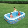Bestway Piepūšamais ģimenes spēļu baseins 2,29 m x 1,52 m x 56 cm, Piepūšams baseins, 702 L, Taisnstūrveida, 6 g., Vinils, Daudzkrāsains
