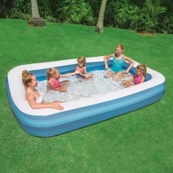 Bestway Piepūšamais Zilais Taisnstūra Ģimenes Baseins 3.05m x 1.83m x 46cm