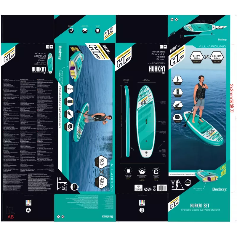 Bestway Hydro-Force 10' x 33 inch x 6 inch/3.05m x 84cm x 15cm HuaKa'i komplekts