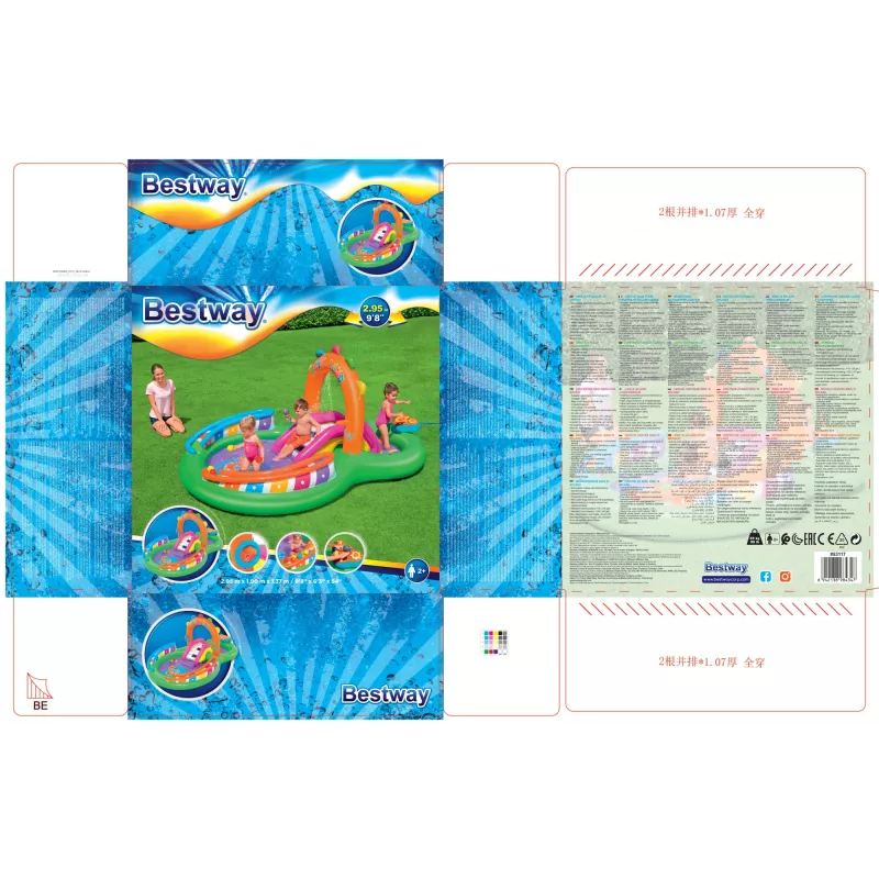 Bestway 9'8 collas x 6'3 collas x 54 collas/2,95 m x 1,90 m x 1,37 m Sing 'n Splash rotaļu centrs