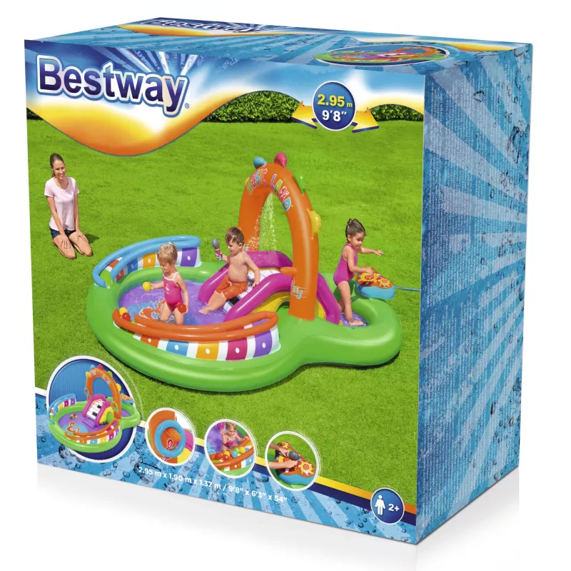 Bestway 9'8 collas x 6'3 collas x 54 collas/2,95 m x 1,90 m x 1,37 m Sing 'n Splash rotaļu centrs