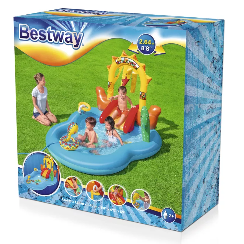 Bestway 8'8 inch x 6'2 inch x 55 inch/2,64 m x 1,88 m x 1,40 m Wild West rotaļu centrs