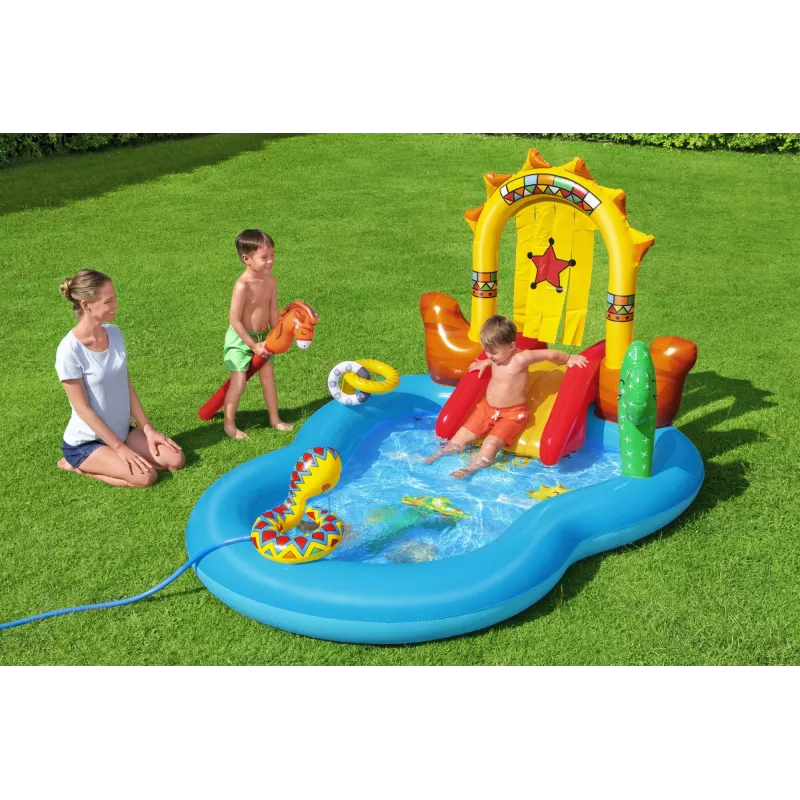 Bestway 8'8 inch x 6'2 inch x 55 inch/2,64 m x 1,88 m x 1,40 m Wild West rotaļu centrs