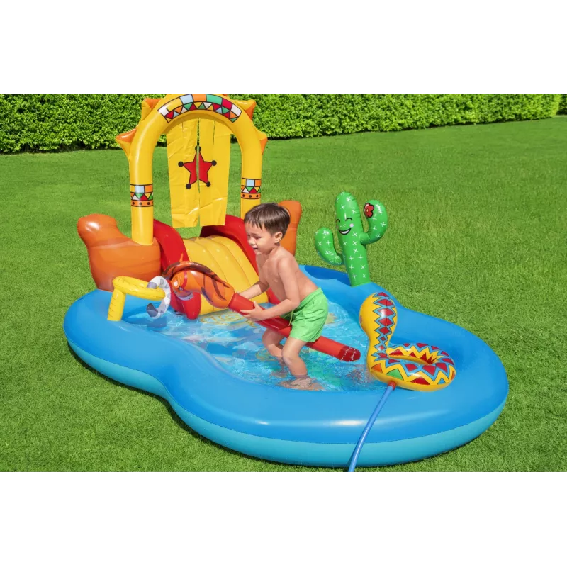 Bestway 8'8 inch x 6'2 inch x 55 inch/2,64 m x 1,88 m x 1,40 m Wild West rotaļu centrs