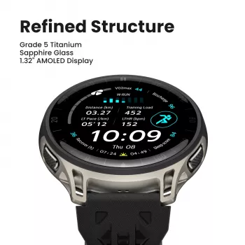 Amazfit Cheetah 2 Pro 3,35 cm (1,32 collas) AMOLED 48 mm digitāls 466 x 466 pikseļi skārienjūtīgs titāna Wi-Fi