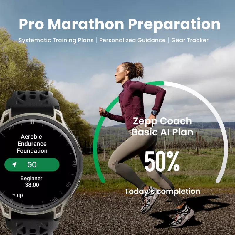 Amazfit Cheetah 2 Pro 3,35 cm (1,32 collas) AMOLED 48 mm digitāls 466 x 466 pikseļi skārienjūtīgs titāna Wi-Fi