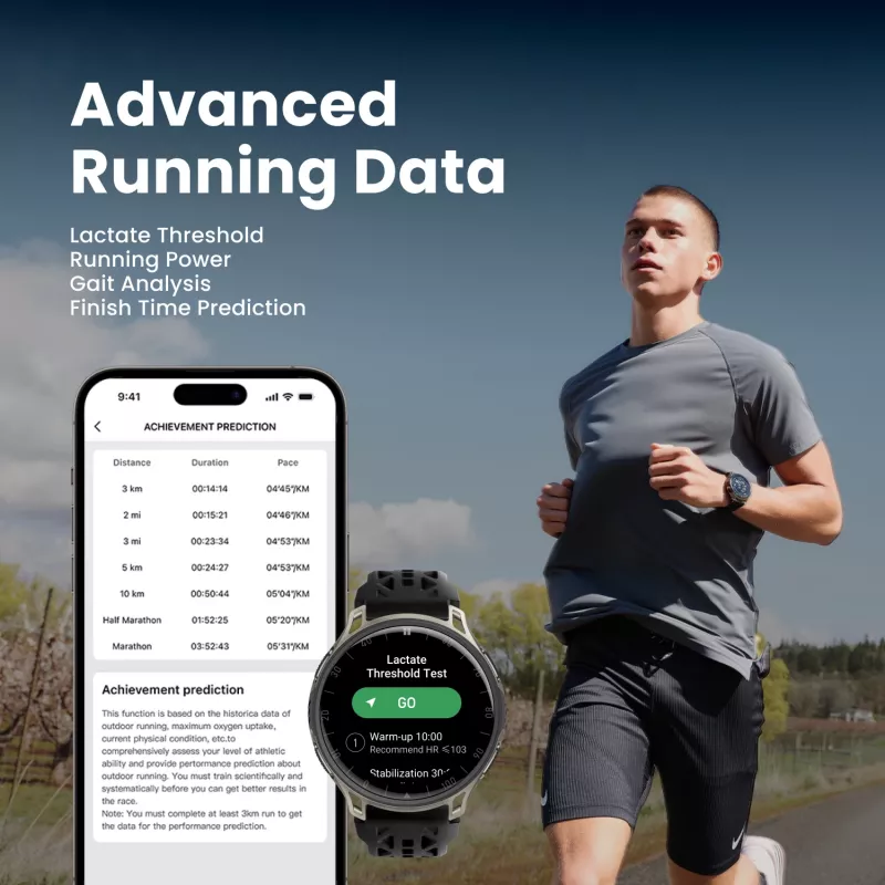 Amazfit Cheetah 2 Pro 3,35 cm (1,32 collas) AMOLED 48 mm digitāls 466 x 466 pikseļi skārienjūtīgs titāna Wi-Fi