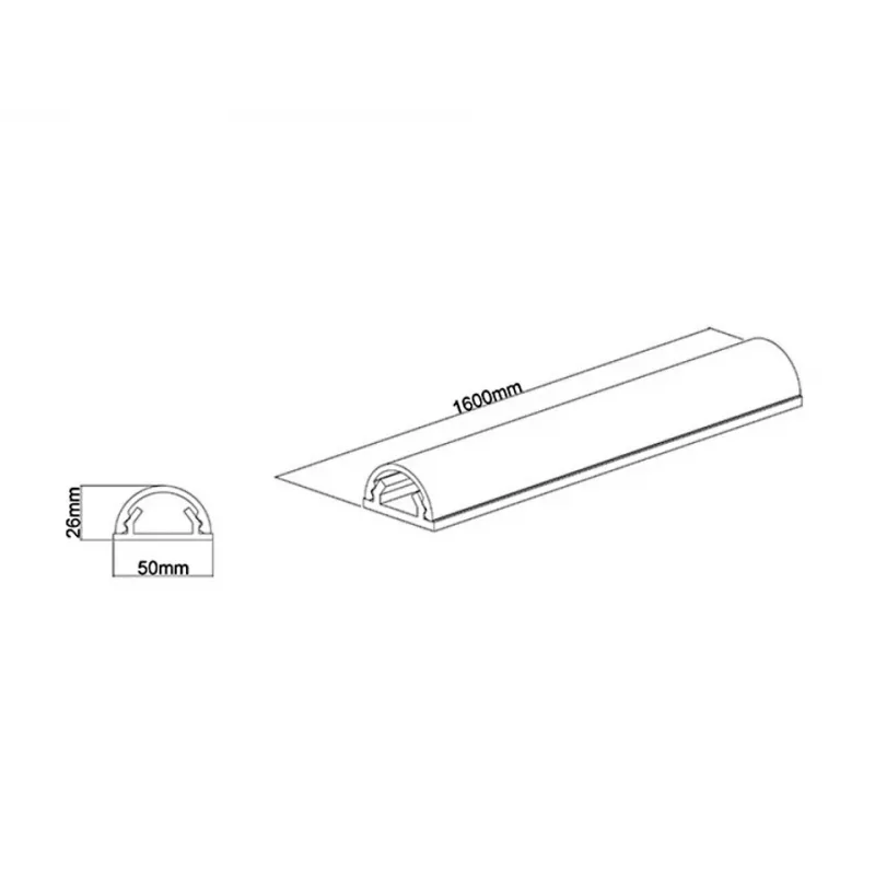 Multibrackets M universāls kabeļu vads balts 50 mm-P 1600-G, balts, alumīnijs, 50 mm, 1 gab., 64 mm, 1620 mm