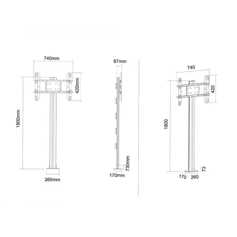 Multibrackets M Display Stand 180 Single Melns w, Floormount