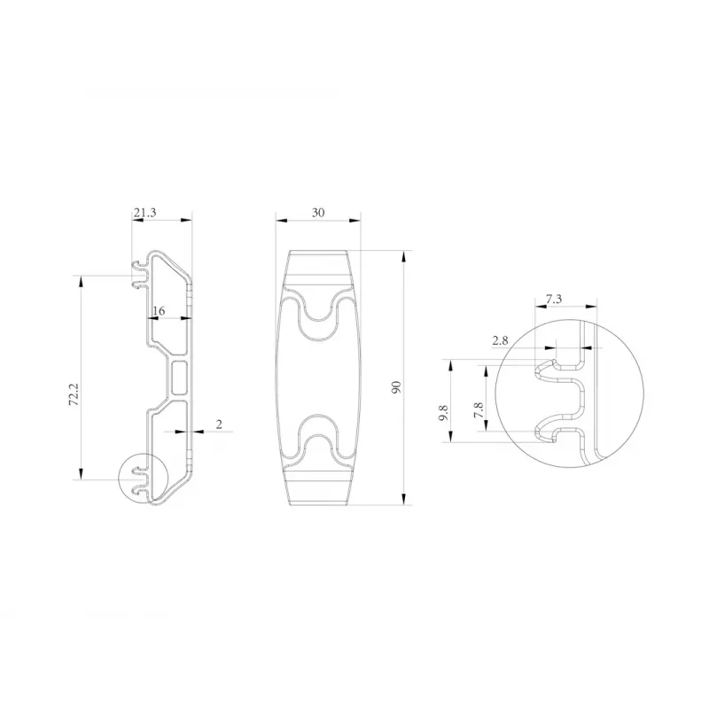 Multibrackets M Pro Series - Kabeļu pārvaldības skava, 6 gab. iepakojumā, Kabeļu pārvaldības skava, Melna, Plastmasa, 100 g, 90 mm, 30 mm