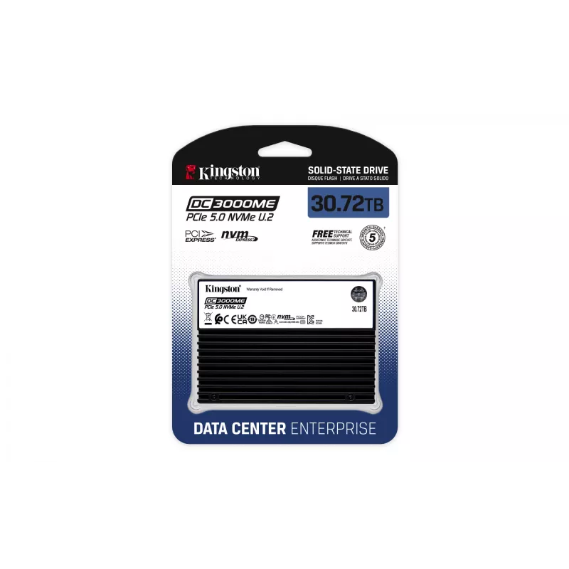 Kingston Technology 30.7TB DC3000ME U.2 PCIe 5.0 NVMe TCG Opal Enterprise SSD