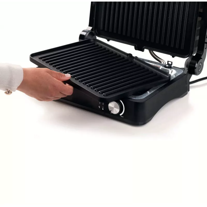 Ariete 1934 MetalGrill 3in1, Elektriskais grils jauktai grilēšanai, 2000 W, 3 gatavošanas režīmi, nepiedegošas plāksnes, Sudraba/Melns