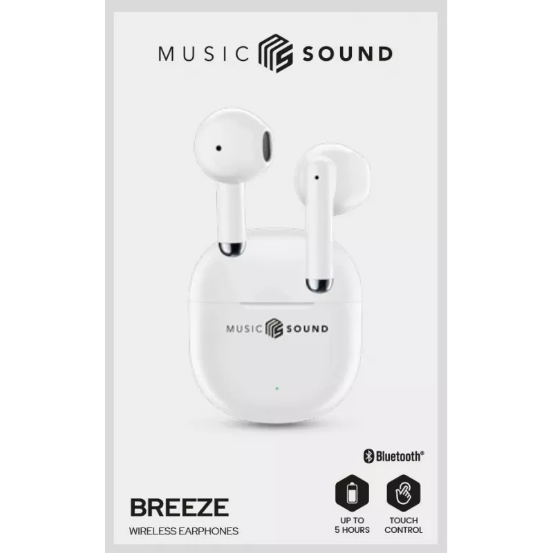 Music Sound Breeze kapsulas stila Bluetooth austiņas ar krāsainu futlāri