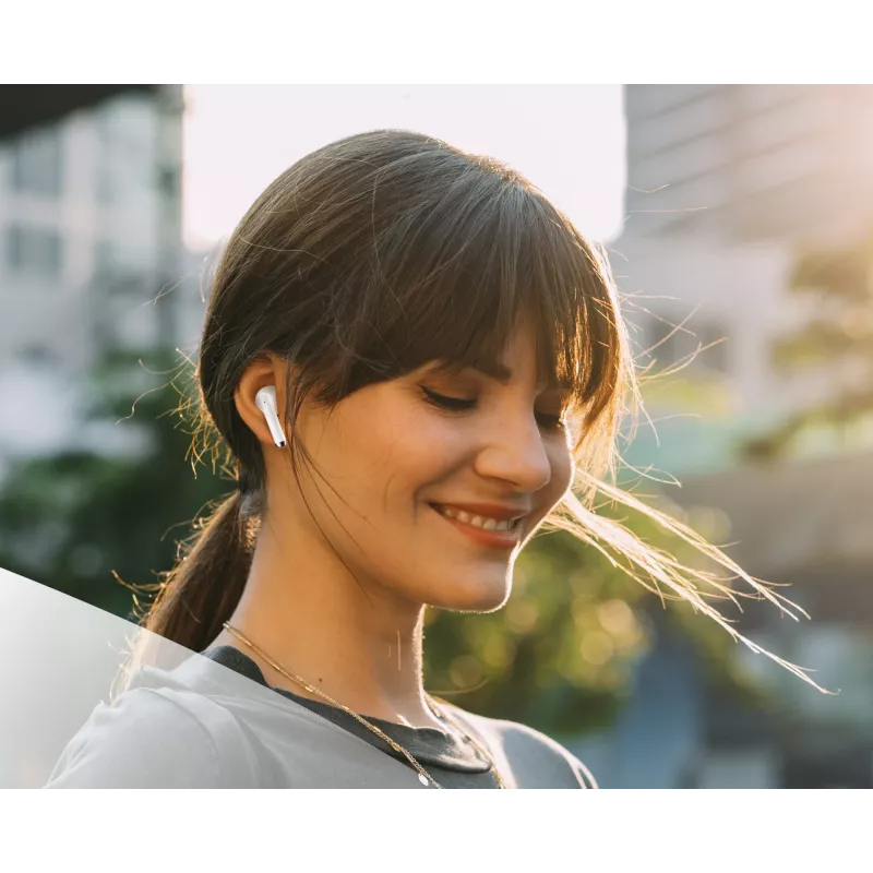 Music Sound Breeze kapsulas stila Bluetooth austiņas ar krāsainu futlāri
