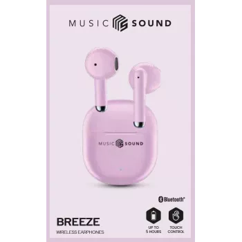 Music Sound Breeze kapsulas stila Bluetooth austiņas ar krāsainu maciņu