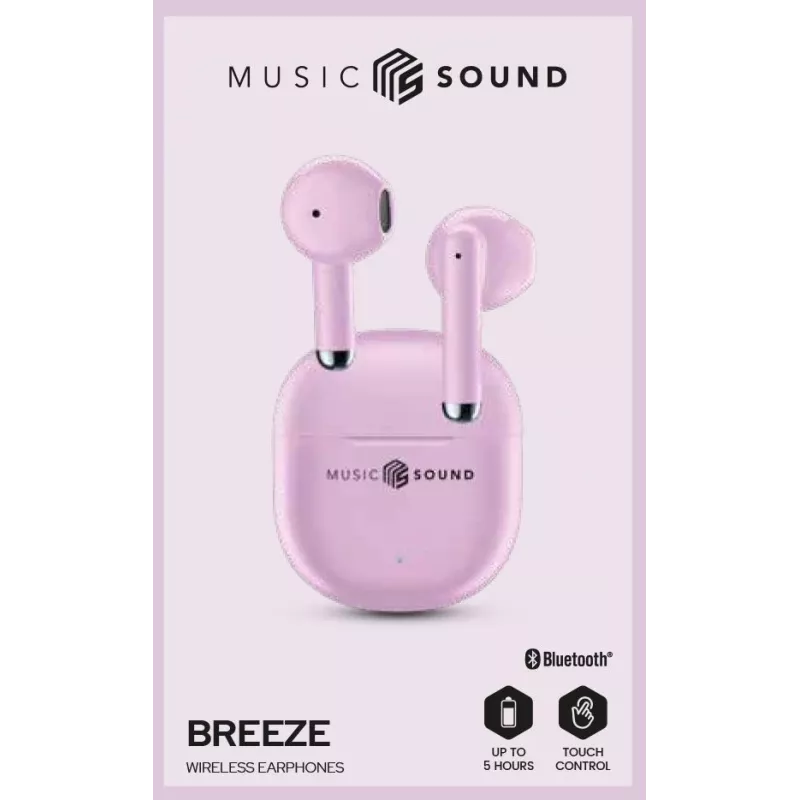 Music Sound Breeze kapsulas stila Bluetooth austiņas ar krāsainu maciņu