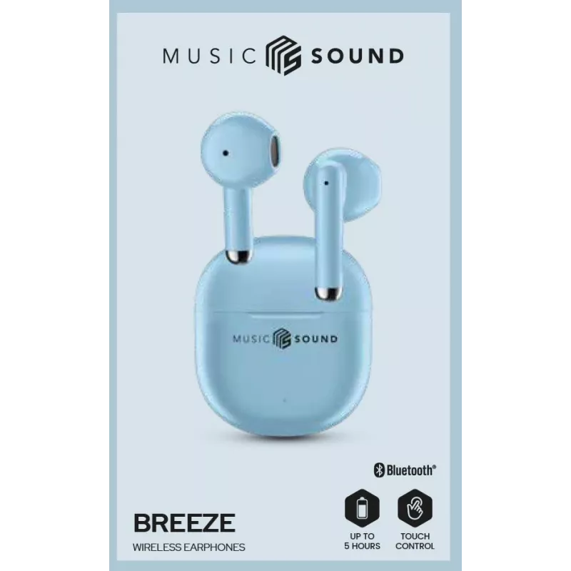 Music Sound Breeze kapsulas stila Bluetooth austiņas ar krāsainu maciņu