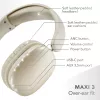 Music Sound MAXI3 MAXI3 bezvadu apkārtauss austiņas ar aktīvo trokšņu slāpēšanu: ieskaujoša un netraucēta klausīšanās pieredze, līdz pat 35 stundām akumulatora darbības laika. Mūsdienīgs dizains, komforts, stils un jaudīga, revolucionāra skaņa.