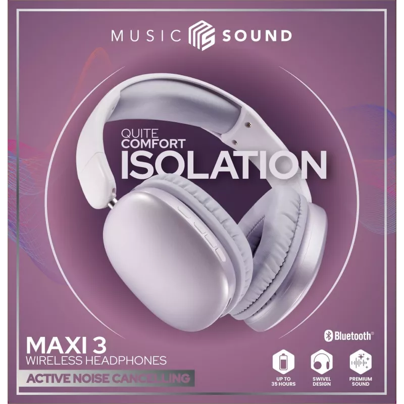 Music Sound MAXI3 MAXI3 bezvadu austiņas ar aktīvo trokšņu slāpēšanu