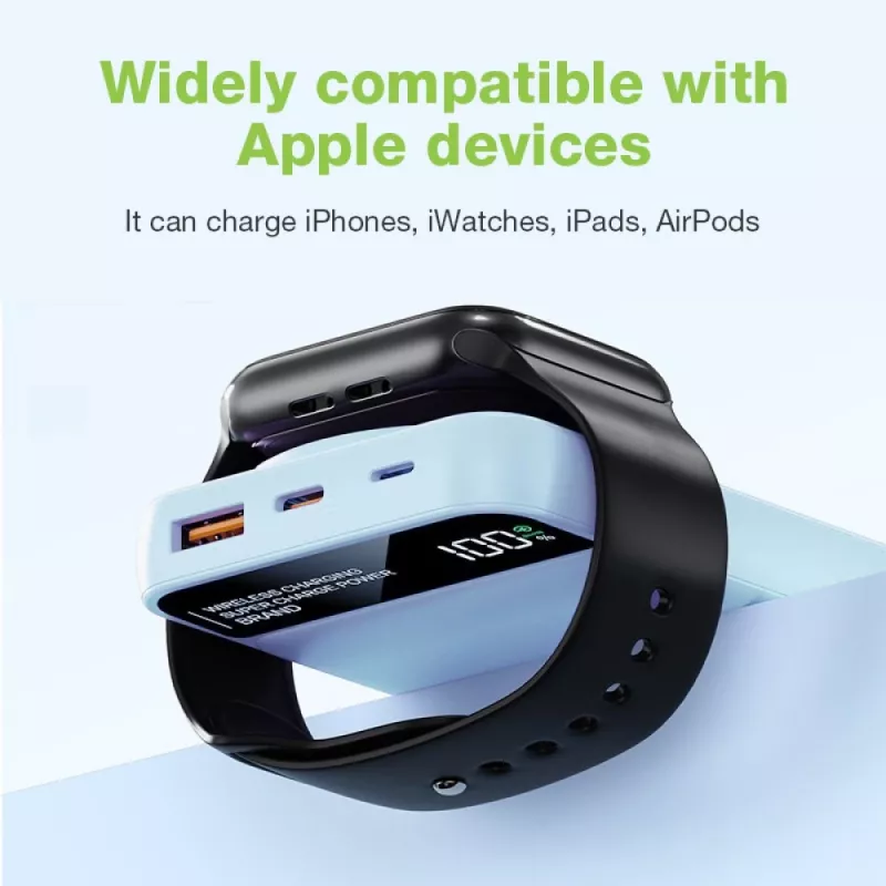 Techly I-CHARGE-10LCDBL ārējais akumulators litija polimēru (LiPo) 10000 mAh bezvadu uzlāde zila