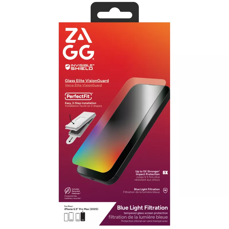 InvisibleShield Glass Elite VG Rūdītā stikla ekrāna aizsargs priekš Apple iPhone 17 Pro Max