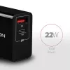 Axagon ACU-PQ22 mobilās ierīces lādētājs Mobilais tālrunis, Ārējais akumulators, Viedtālrunis, Viedpulkstenis, Planšetdators, Universāls Melns AC Ātrā uzlāde Iekštelpām