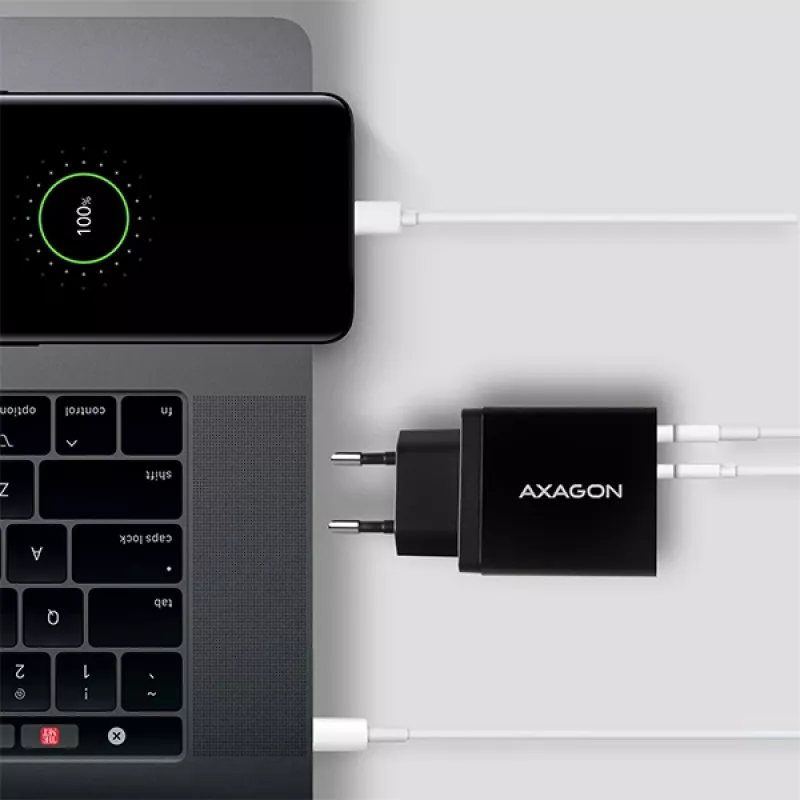 Axagon ACU-PQ22 mobilās ierīces lādētājs Mobilais tālrunis, Ārējais akumulators, Viedtālrunis, Viedpulkstenis, Planšetdators, Universāls Melns AC Ātrā uzlāde Iekštelpām
