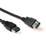 ACT USB 3.0 A vīr. - USB A siev. 2,00 m, 2 m, USB A, USB A, USB 3.2 Gen 1 (3.1 Gen 1), Vīr./Siev., Melns