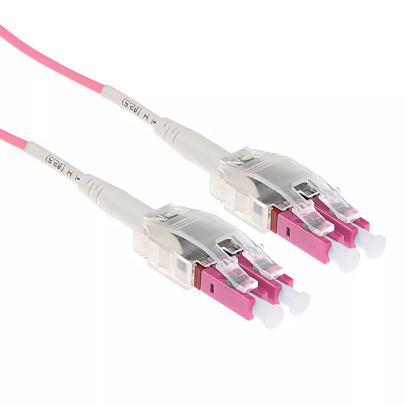 ACT 5 metru daudzmodu 50/125 OM4 polaritātes pagrieziena optiskās šķiedras kabelis ar LC savienotājiem