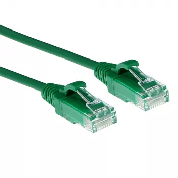 ACT Green 10 metru LSZH U/UTP CAT6 datu centra plānprofila komutācijas kabelis bez aizķeršanās ar RJ45 savienotājiem