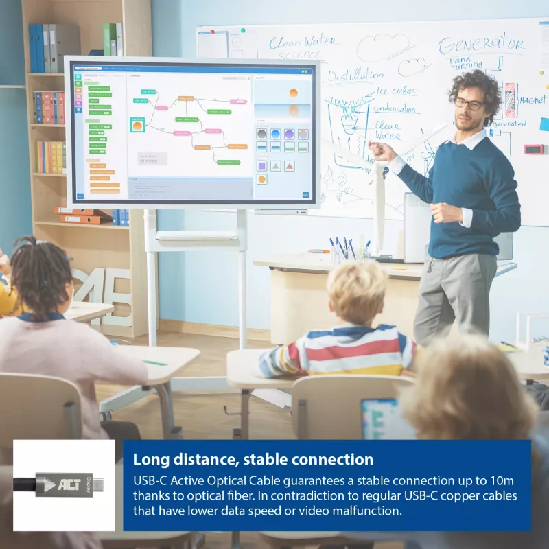 ACT USB-C 3.2 Gen2 Active Optical kabelis (AOC) savienojuma kabelis, 10m