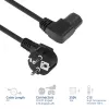 ACT Powercord strāvas savienotājs CEE7/7 vīrišķais (leņķveida) - C15 (leņķveida pa kreisi) IEC60320 melns 2 m