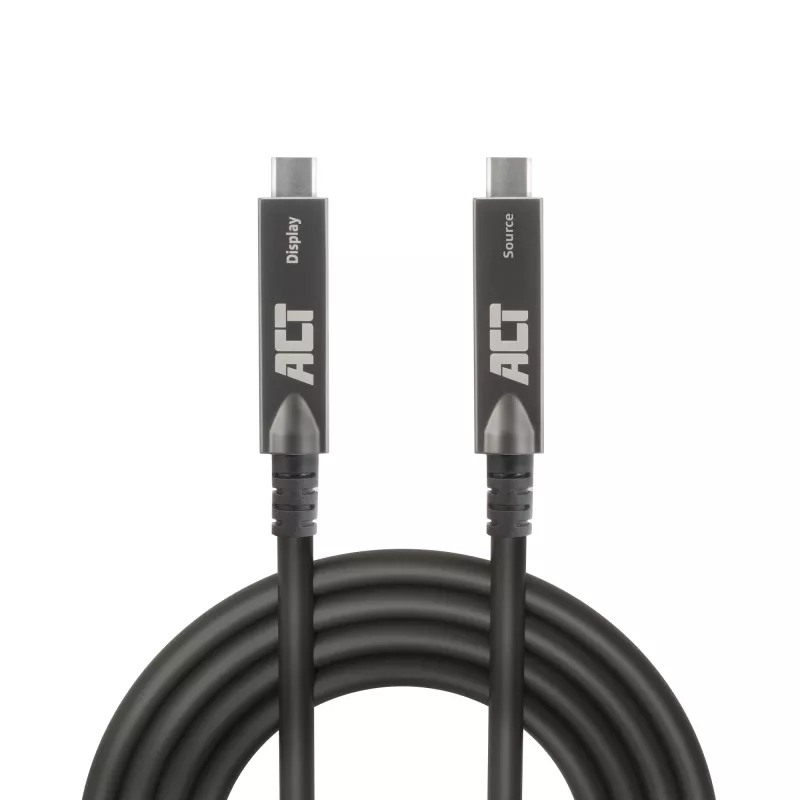 ACT USB-C 3.2 Gen2 aktīvais optiskais kabelis (AOC), pieskārienu paneļiem, video, datiem, strāvai, 3m