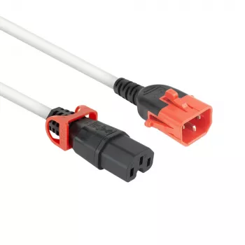 ACT Powercord C14 IEC Lock+ Dual Locking - C15 IEC Lock+ balts 2 m, PC3875