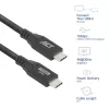 ACT USB 3.0 10Gbps 60W USB Type-C kabelis, 1 metrs, 1 m, USB C, USB C, USB 3.2 Gen 2 (3.1 Gen 2), 10 Gbit/s, melns
